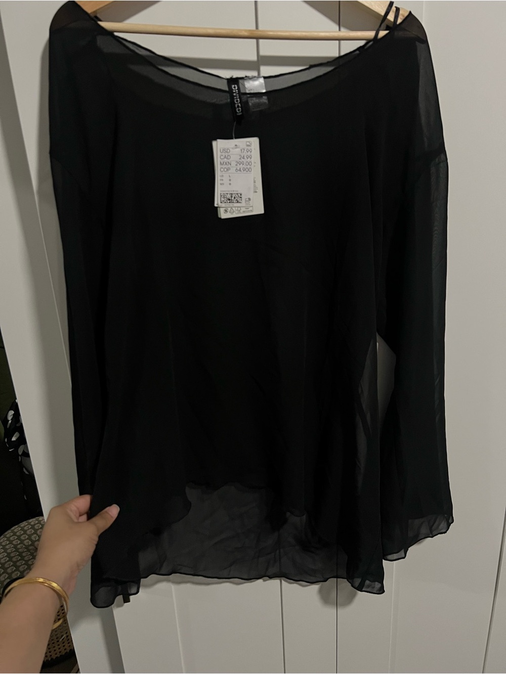 H&M Asymmetrical Sheer Blouse